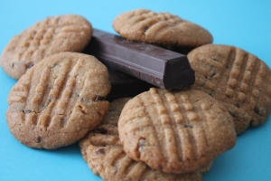 galletas de mantequilla de cacahuete y chocolate